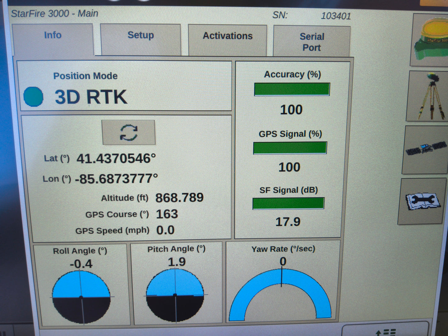 John Deere StarFire™ 3000 GPS Receiver
