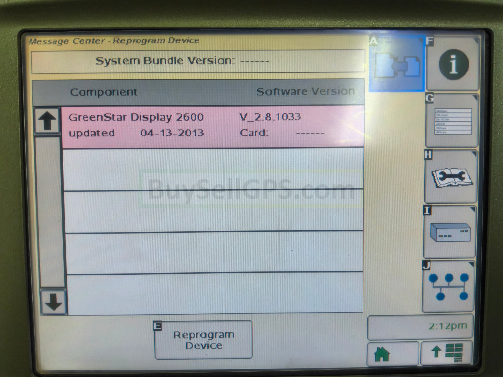John Deere GreenStar™ GS2 2600 Display 2008 | AutoTrac SF1 and Swath Control | Good Condition | PCGU26H175731