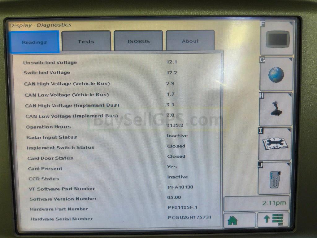 John Deere GreenStar™ GS2 2600 Display 2008 | AutoTrac SF1 and Swath Control | Good Condition | PCGU26H175731