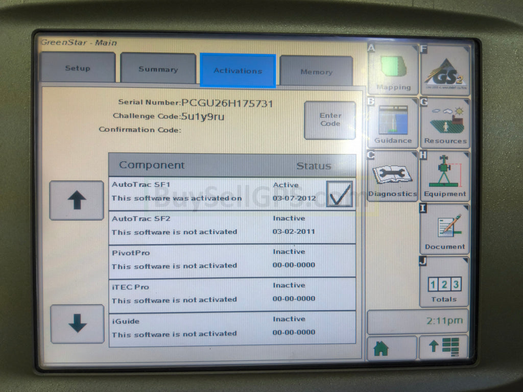 John Deere GreenStar™ GS2 2600 Display 2008 | AutoTrac SF1 and Swath Control | Good Condition | PCGU26H175731