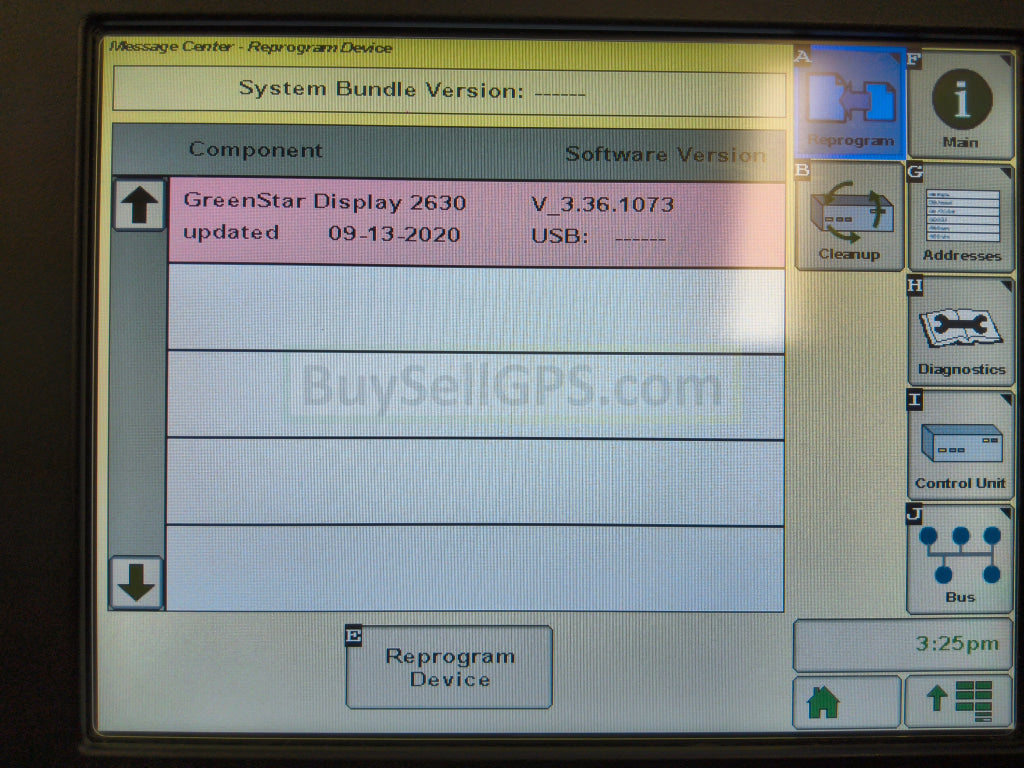 John Deere GreenStar™ GS3 2630 Display 2014 | AutoTrac SF2 (any signal level GPS) and Section Control | Very Good