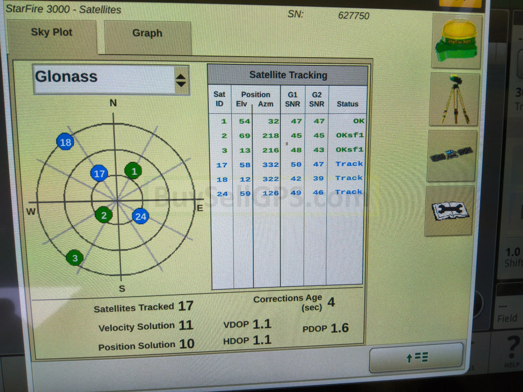 John Deere StarFire™ 3000 GPS Receiver 2013 | SF1 | Deluxe Shroud | Fair to Good Condition missing part of one decal