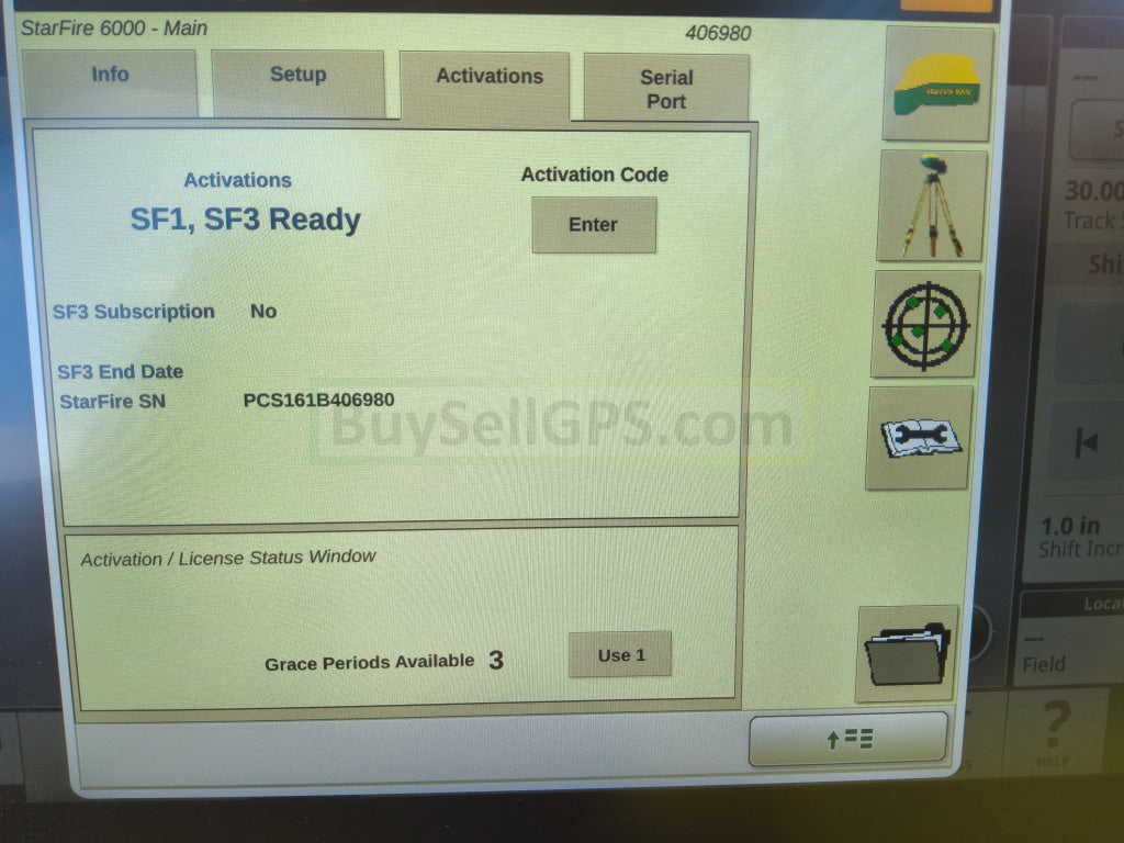 John Deere StarFire™ 6000 GPS Receiver 2016 Receiver 2011 Radio | RTK Ready with 900 Radio | Fair to Good Condition