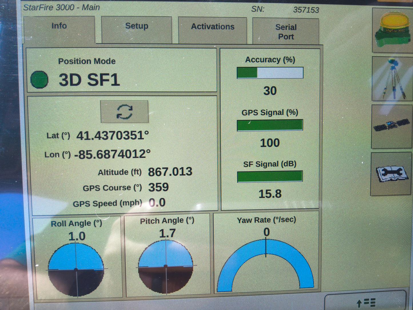 John Deere StarFire™ 3000 GPS Receiver
