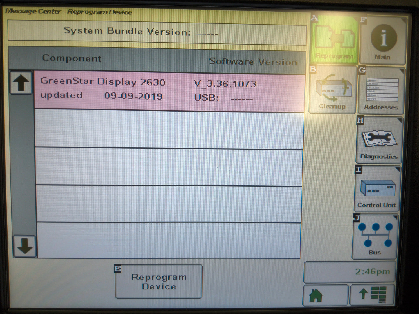 John Deere GreenStar™ GS3 2630 Display