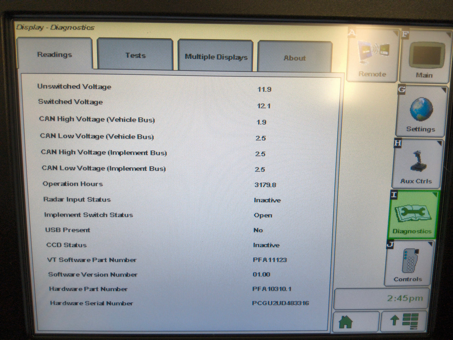John Deere GreenStar™ GS3 2630 Display