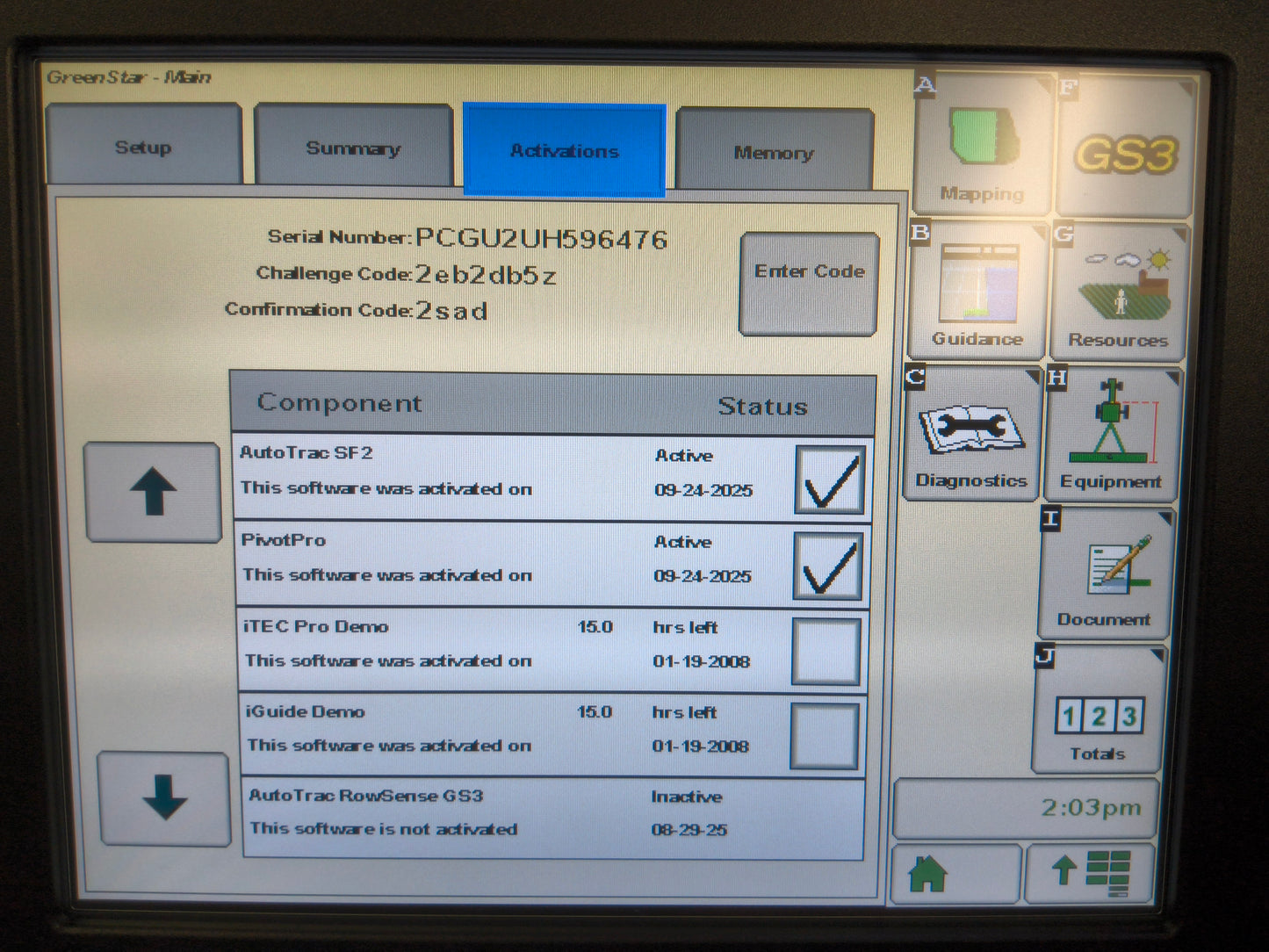 John Deere GreenStar™ GS3 2630 Display