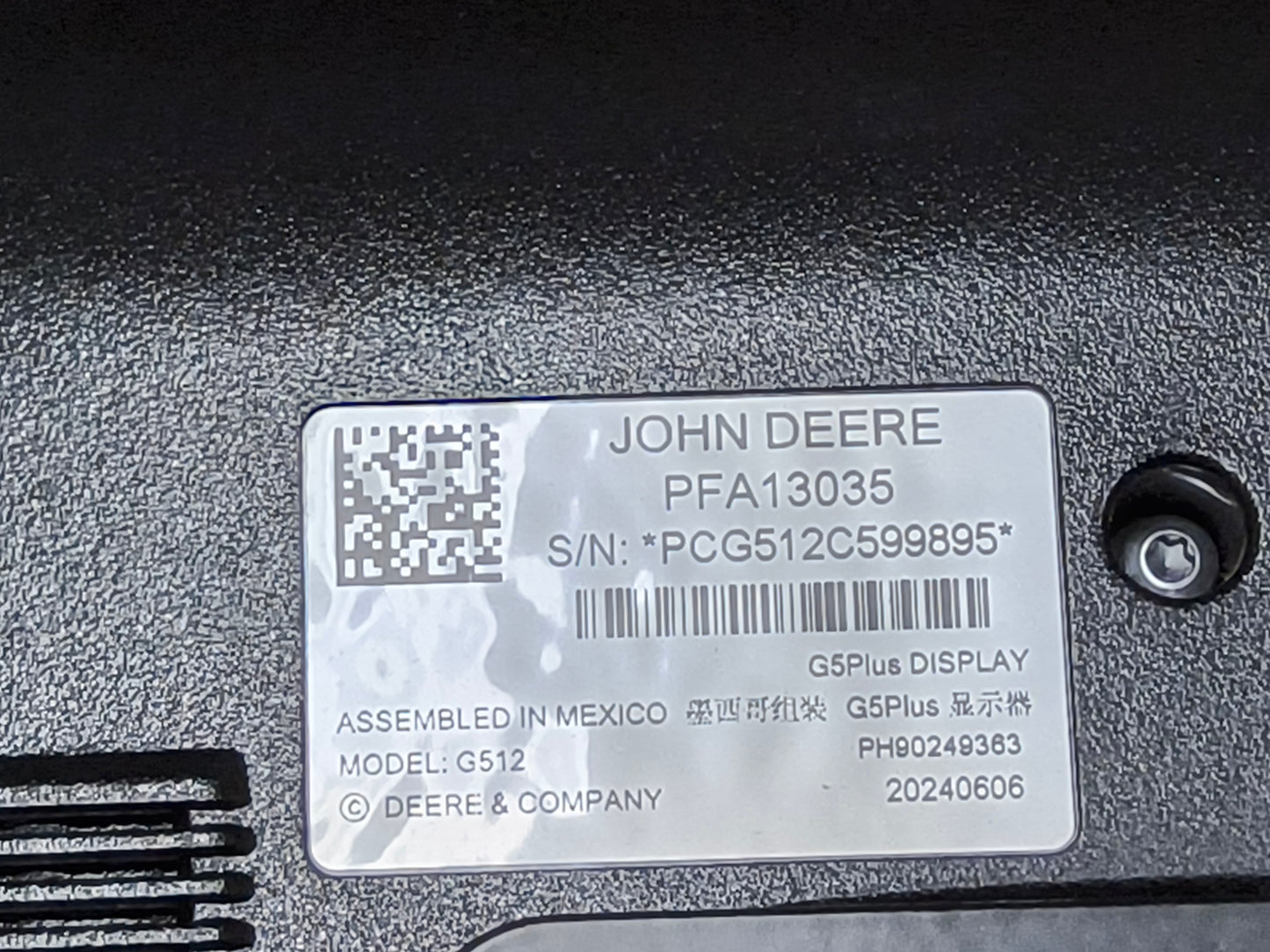 John Deere G5 Plus Extended Monitor