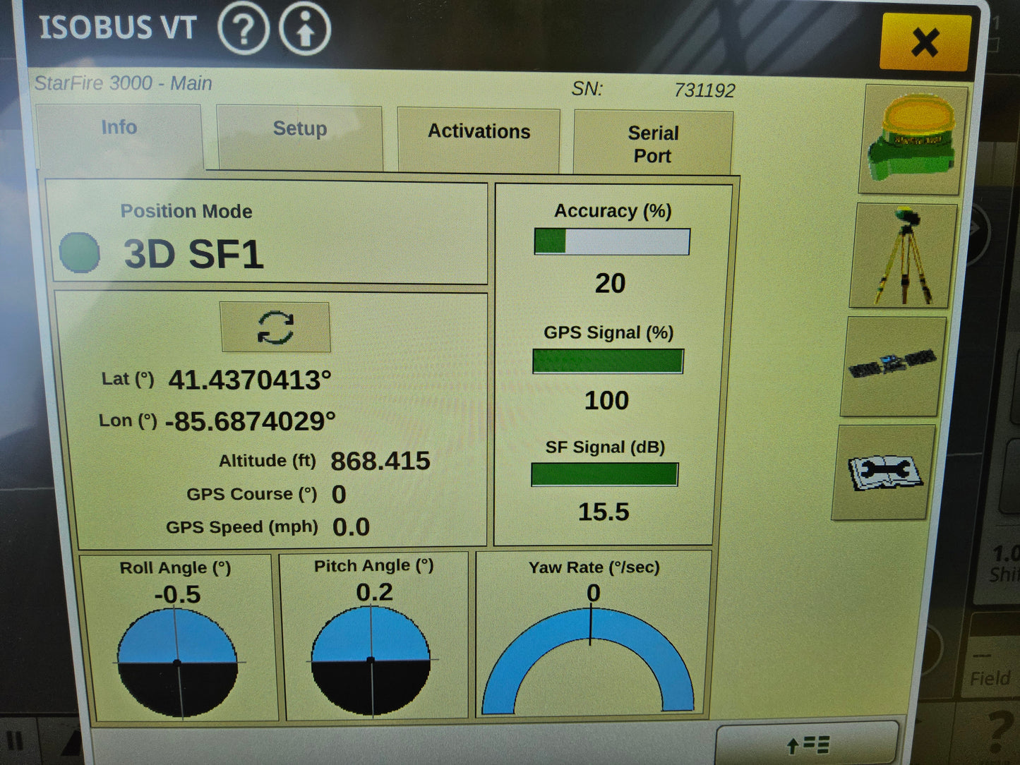 John Deere StarFire™ 3000 GPS Receiver