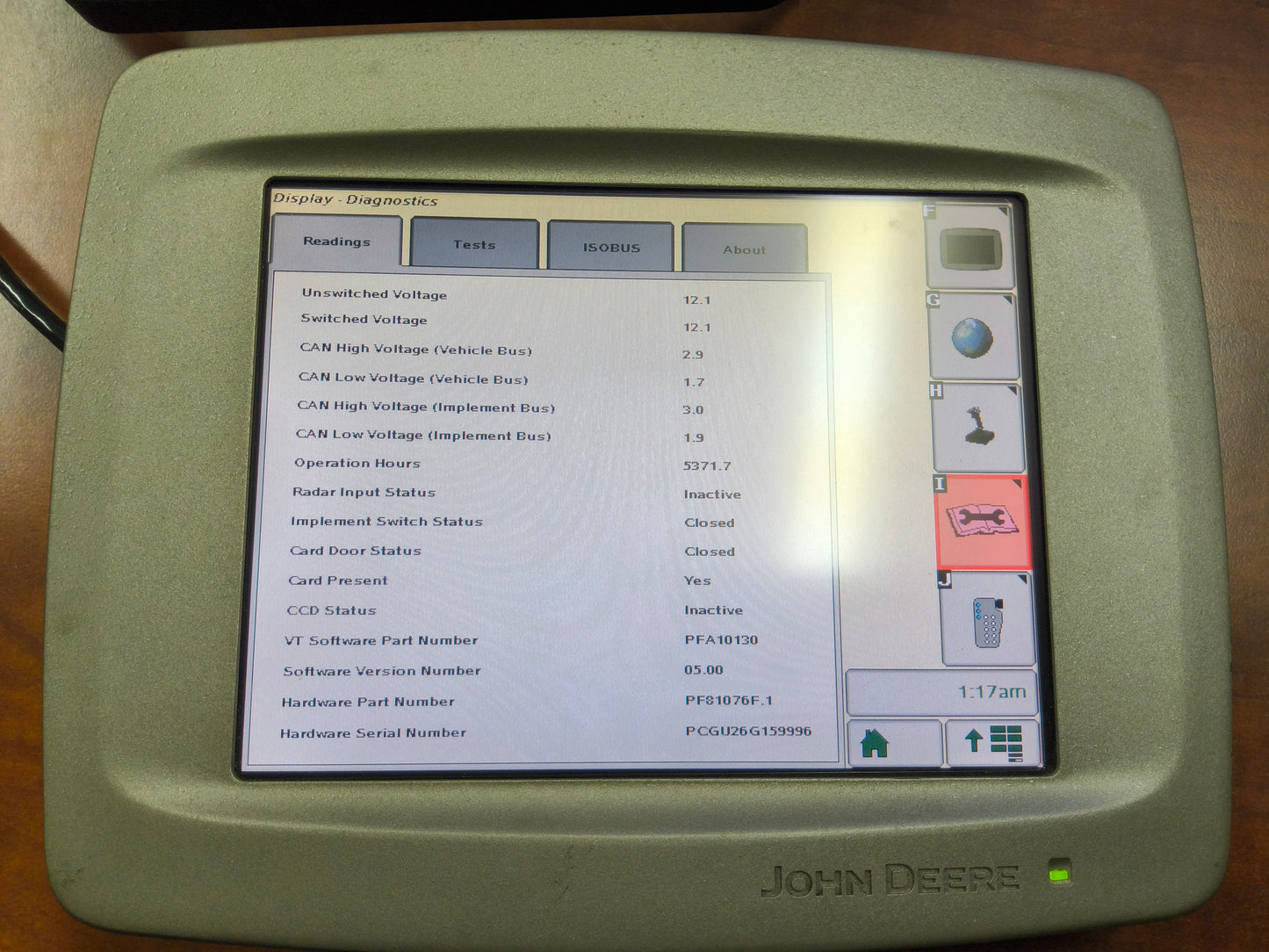 John Deere GreenStar™ GS2 2600 Display