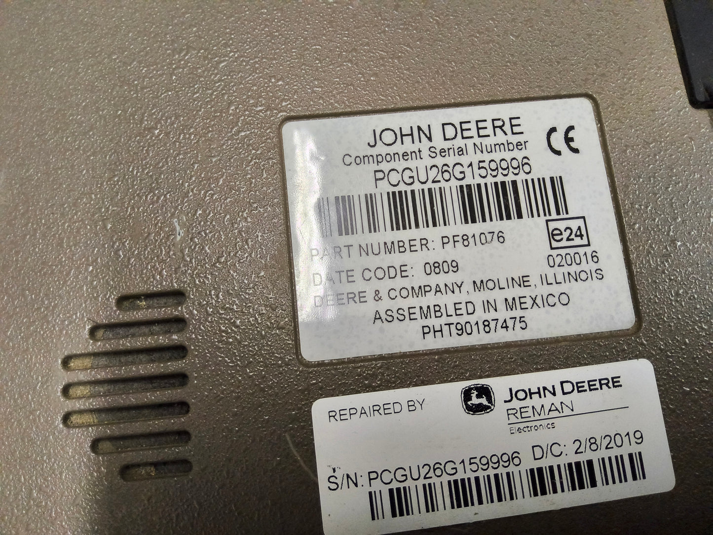 John Deere GreenStar™ GS2 2600 Display