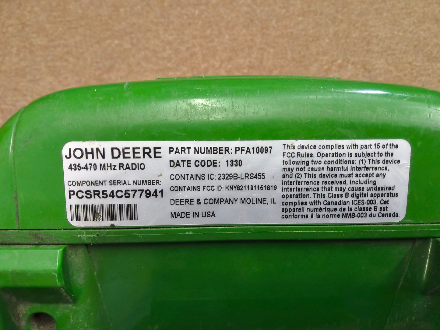 John Deere StarFire™ 3000 GPS Receiver