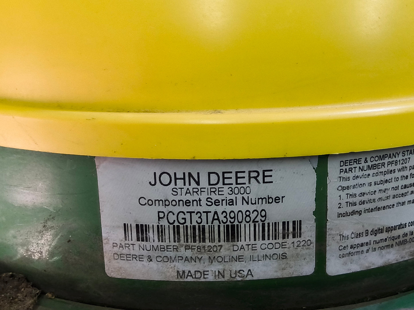 John Deere StarFire™ 3000 GPS Receiver