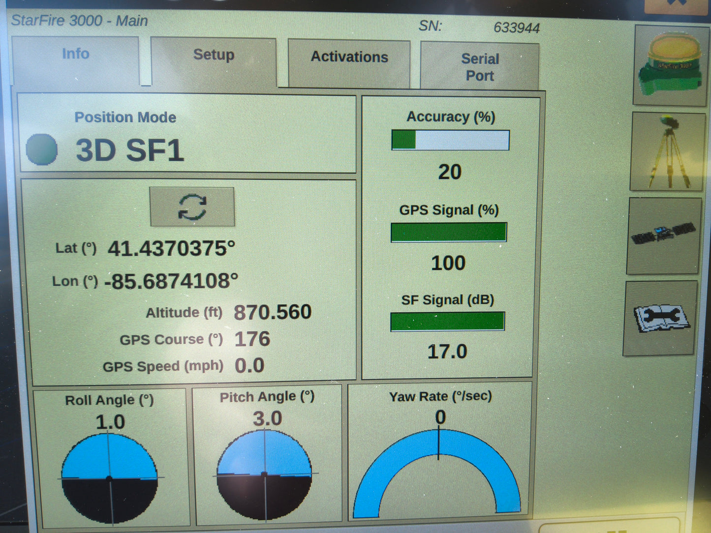 John Deere StarFire™ 3000 GPS Receiver