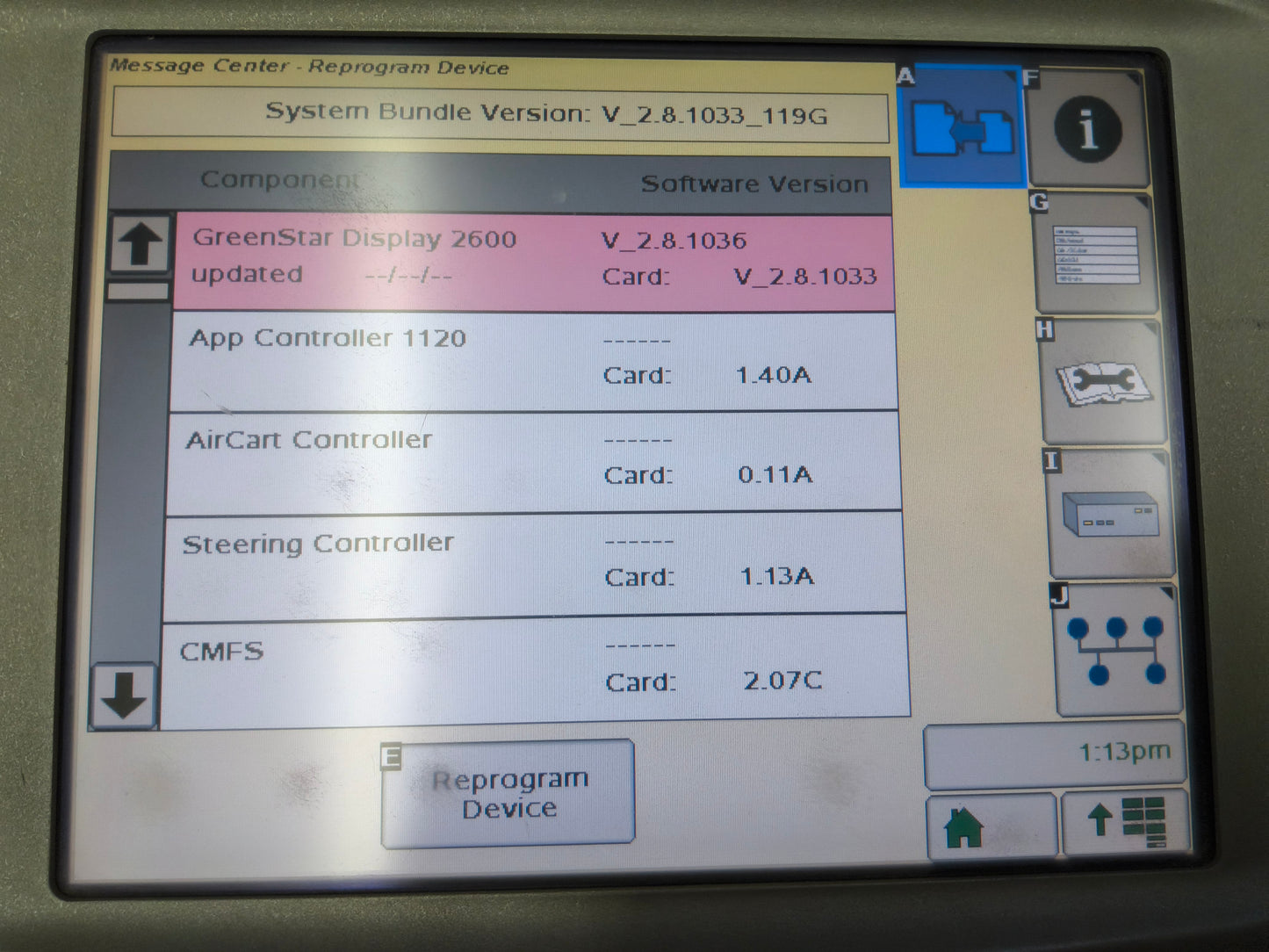 John Deere GreenStar™ GS2 2600 Display