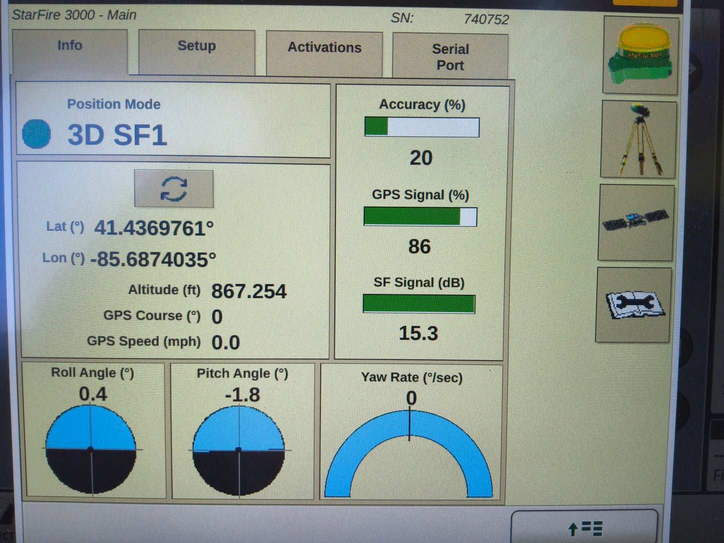 John Deere StarFire™ 3000 GPS Receiver