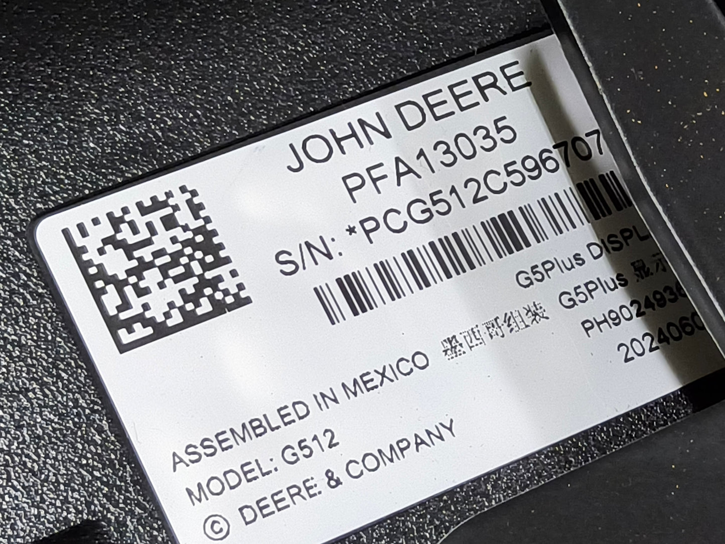 John Deere G5 Plus Extended Monitor