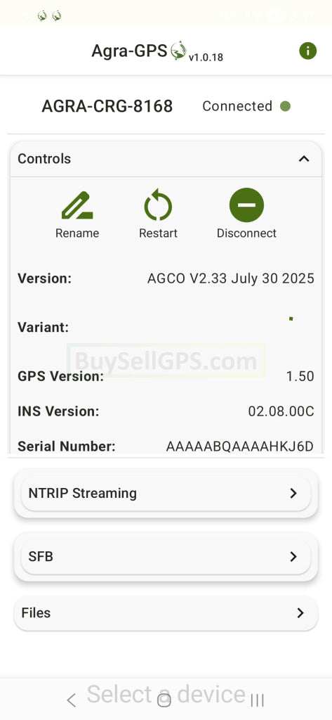 Agra-GPS CRG RTK GPS Receiver PERMANENTLY SOLD OUT - Please see the CloudBase Modem for a better cellular RTK