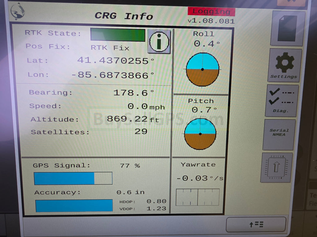 Agra-GPS CRG RTK GPS Receiver PERMANENTLY SOLD OUT - Please see the CloudBase Modem for a better cellular RTK