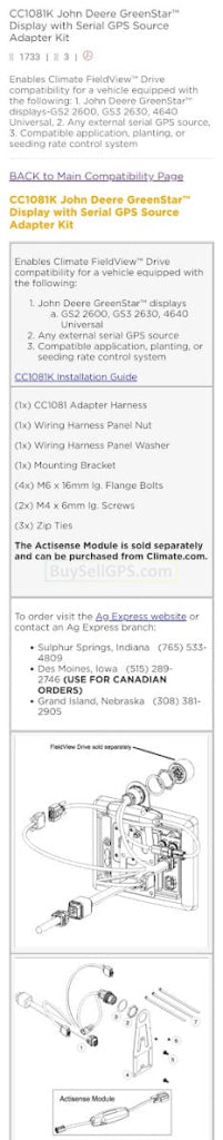 Cc1081K And Actisense Module For Climate Fieldview Drive Greenstar Agriculture