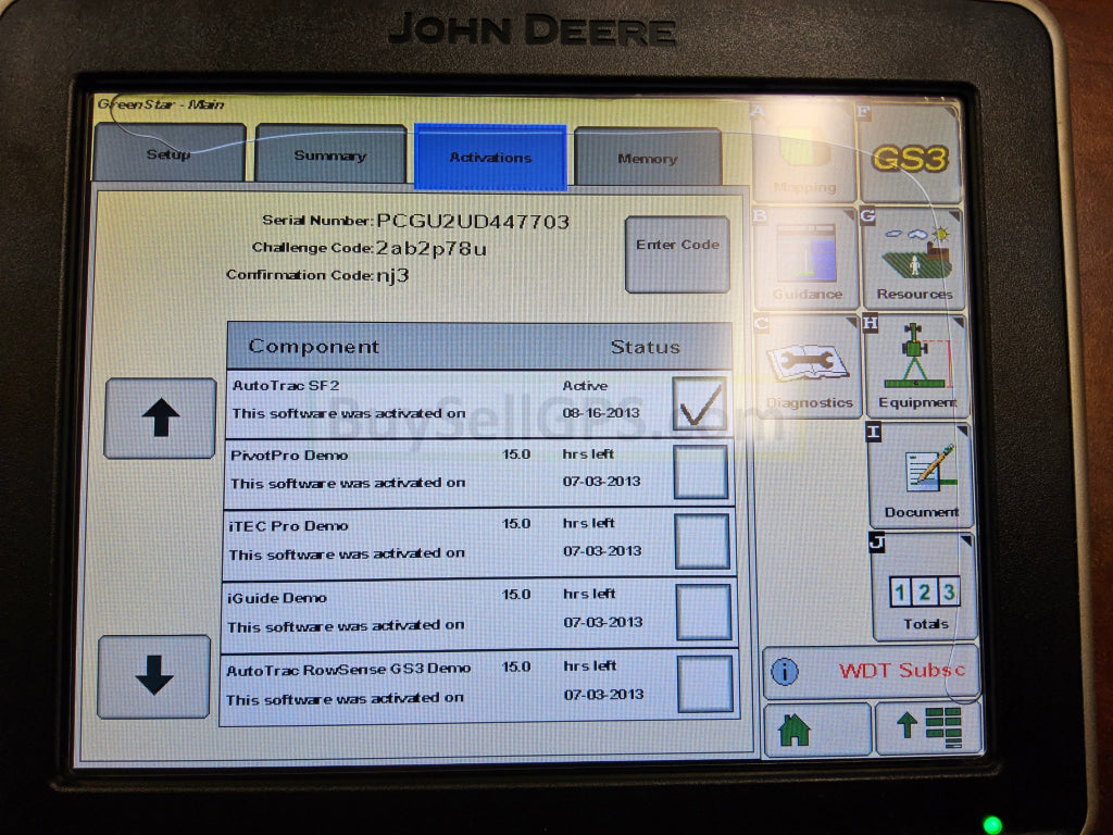 John Deere Greenstar™ Gs3 2630 Display Agriculture