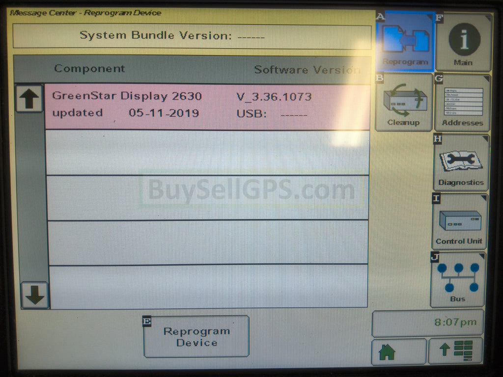 John Deere GreenStar™ GS3 2630 Display 2012 | AutoTrac SF2 (any signal level GPS) and Section Control | Good to Very