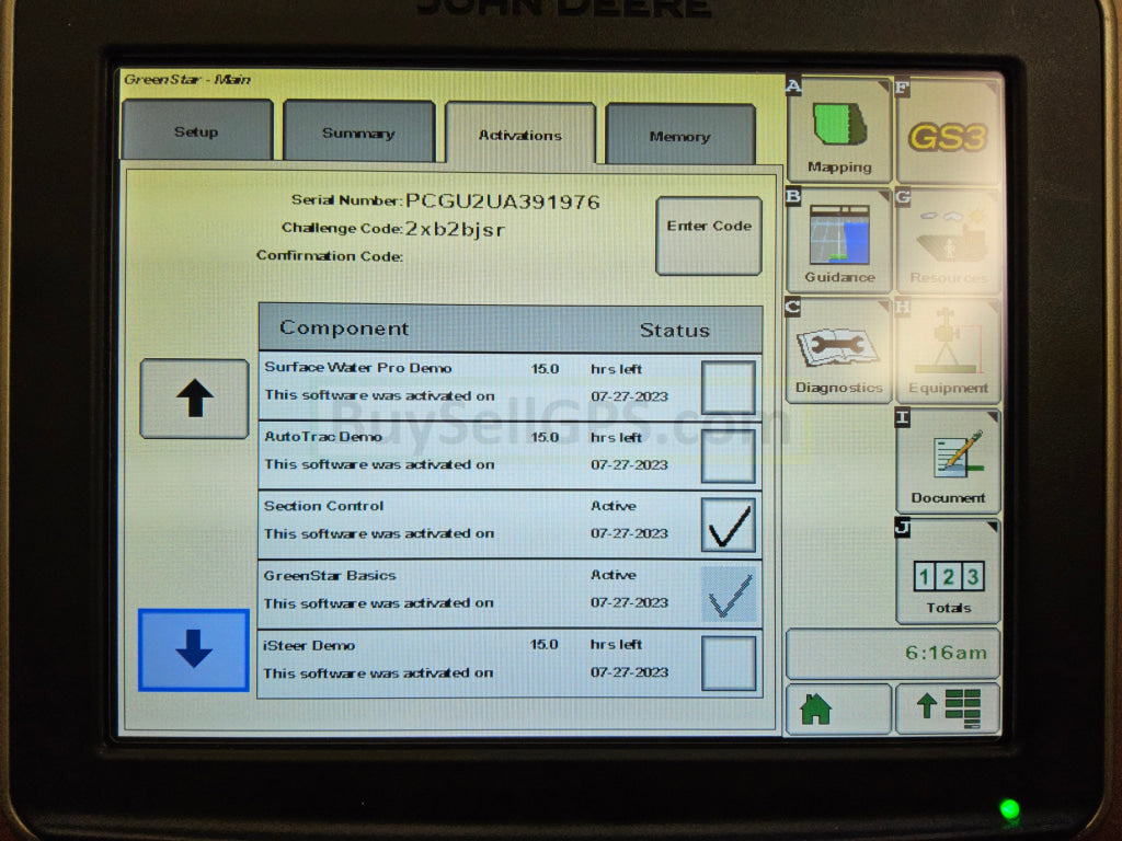 John Deere Greenstar™ Gs3 2630 Display Agriculture