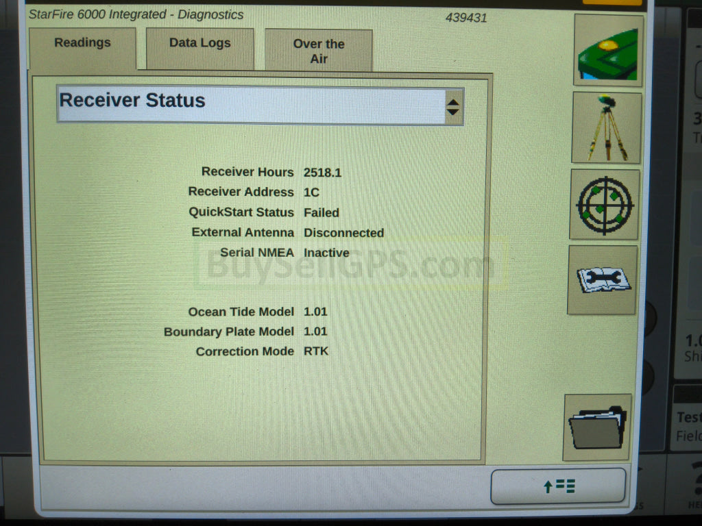 John Deere Integrated StarFire™ 6000 GPS Receiver Agriculture