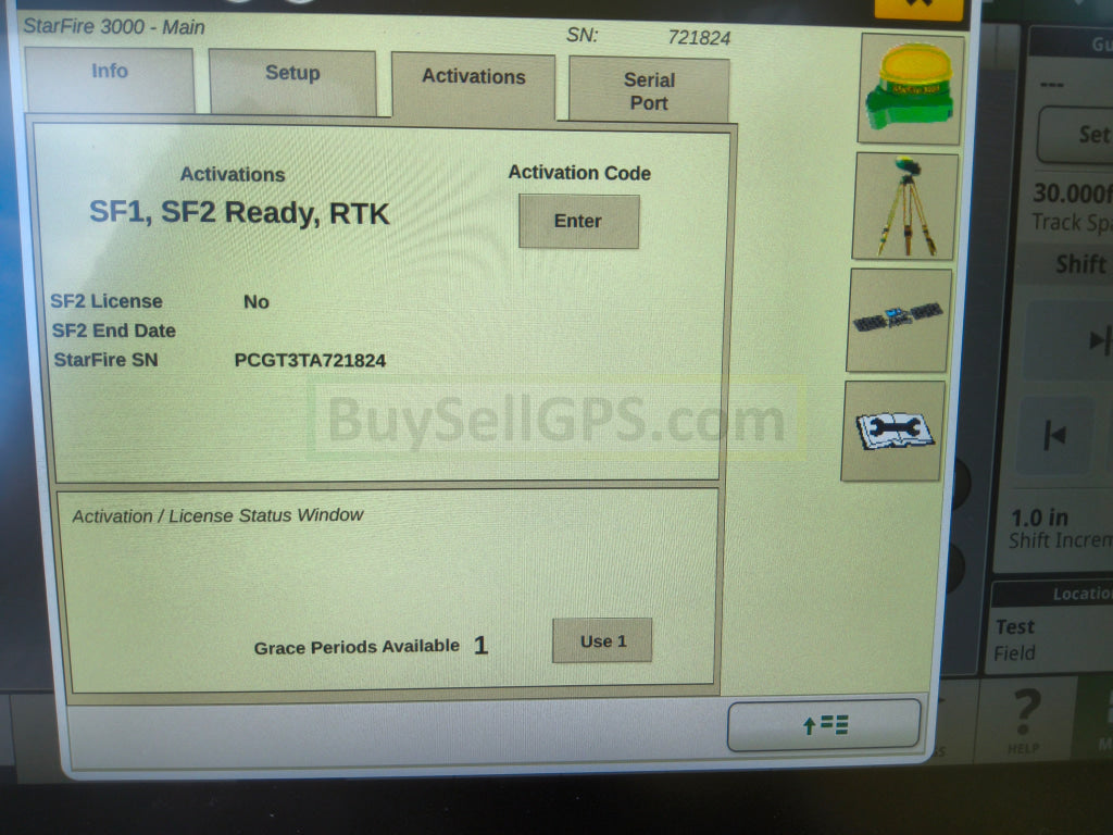 John Deere StarFire™ 3000 GPS Receiver 2014 Receiver and Radio | 21570 Hours | Good to Very Good Condition | RTK Ready