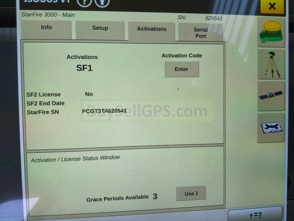 John Deere StarFire™ 3000 GPS Receiver 2013 | SF1 | Deluxe Shroud | Fair to Good Condition missing part of one decal