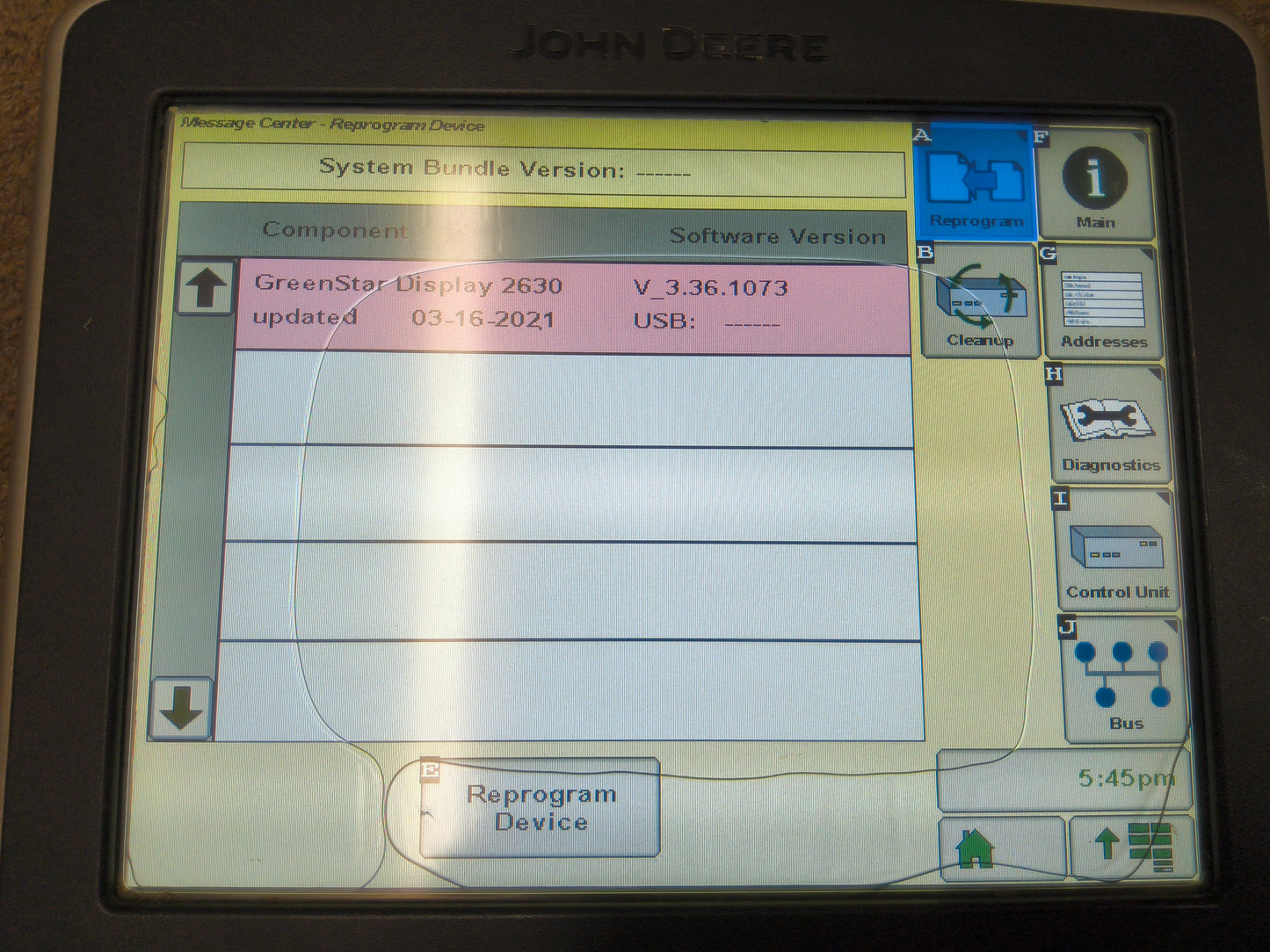 John Deere GreenStar™ GS3 2630 Display