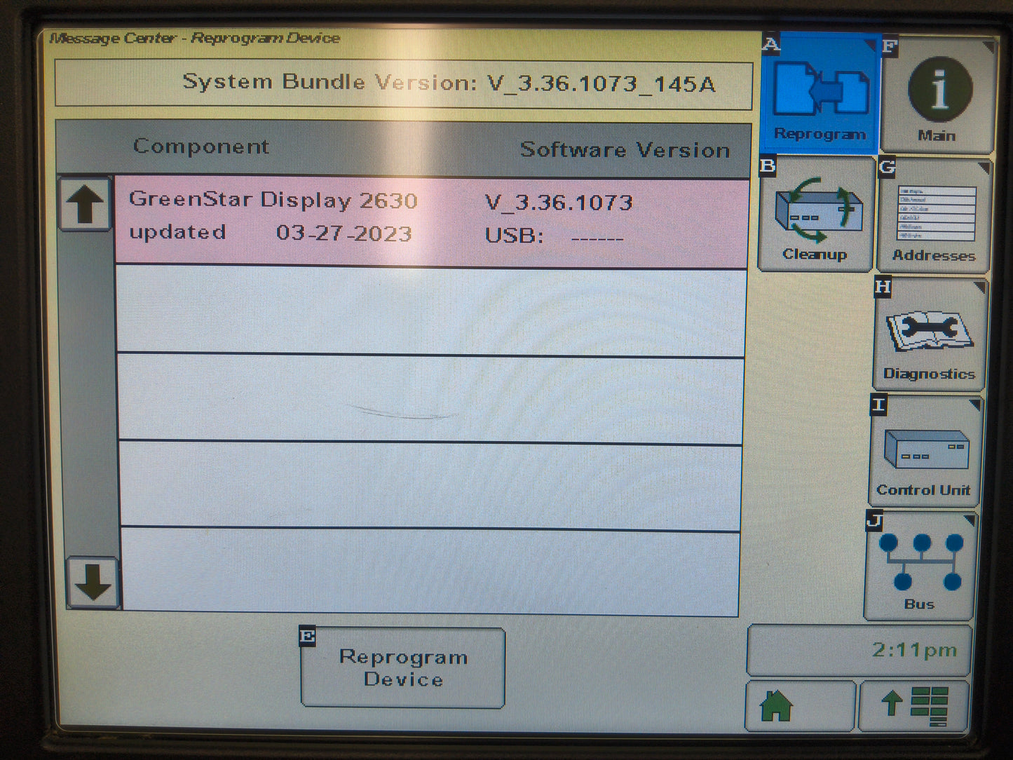 John Deere GreenStar™ GS3 2630 Display