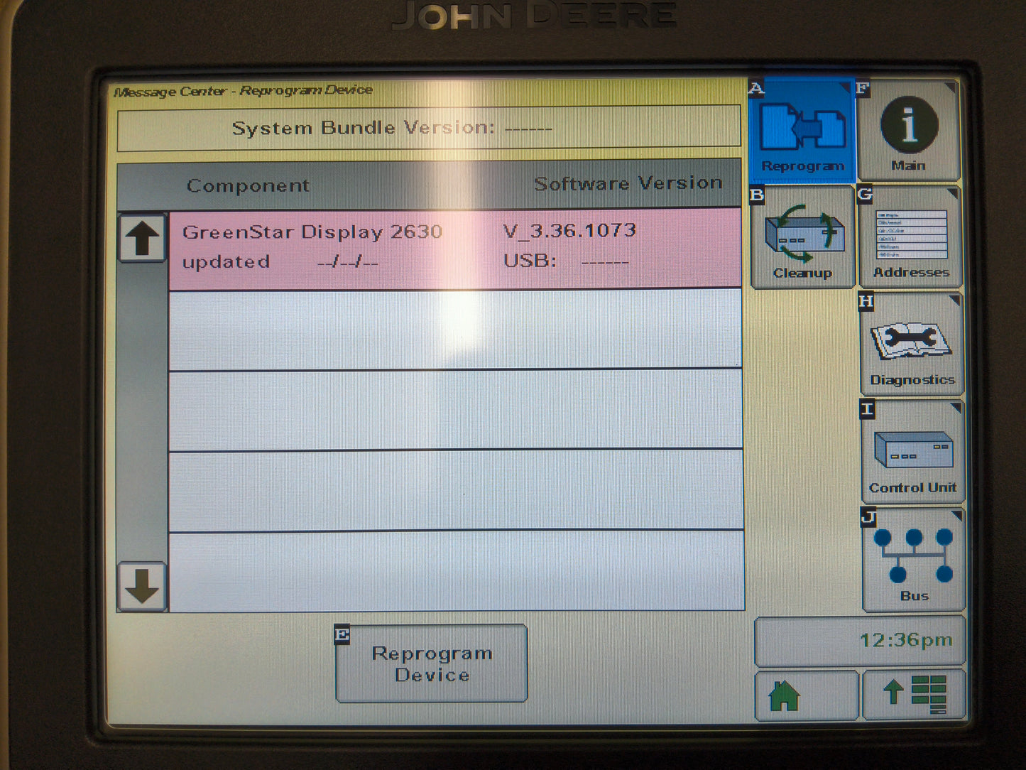 John Deere GreenStar™ GS3 2630 Display