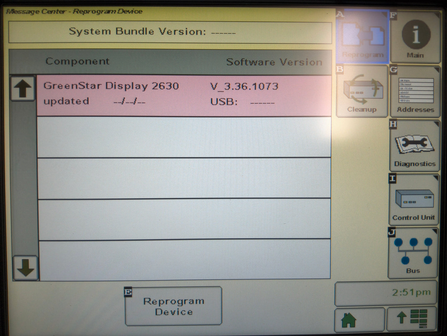 John Deere GreenStar™ GS3 2630 Display