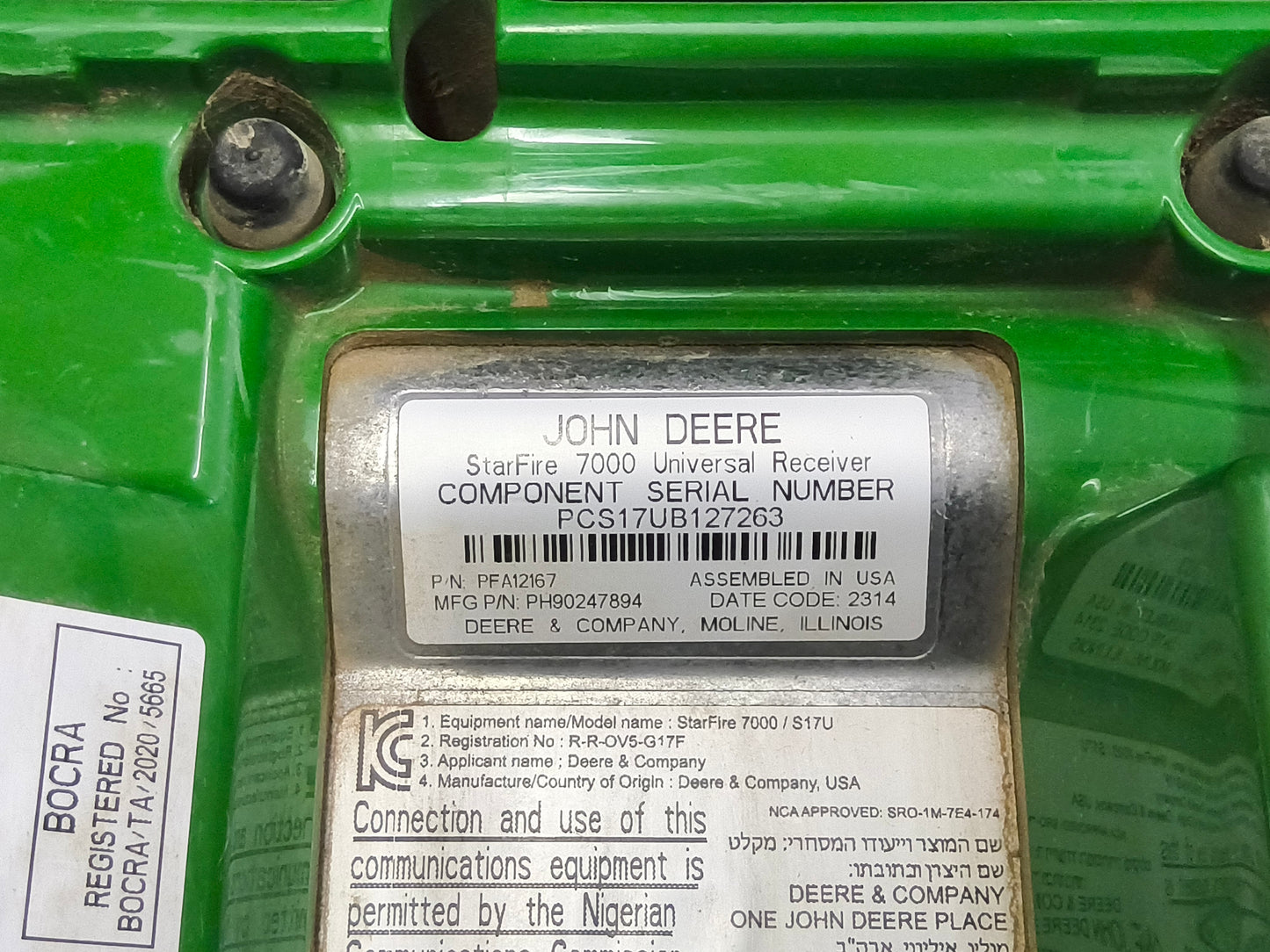 John Deere StarFire™ 7000 Universal GPS Receiver