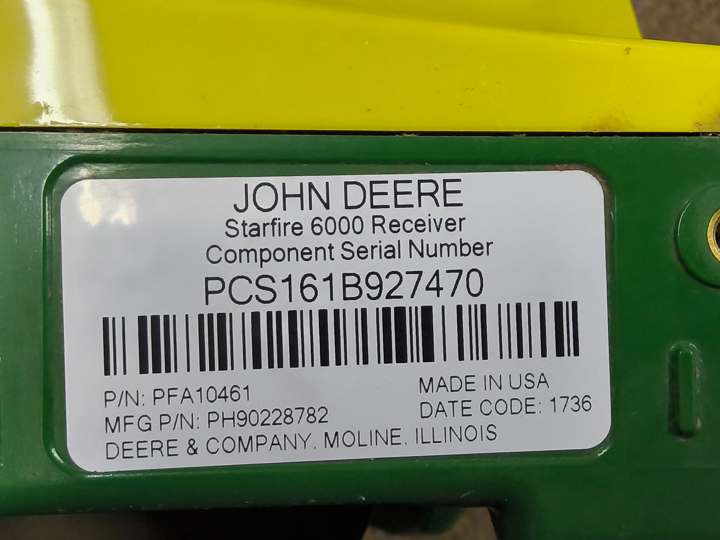 John Deere StarFire™ 6000 GPS Receiver