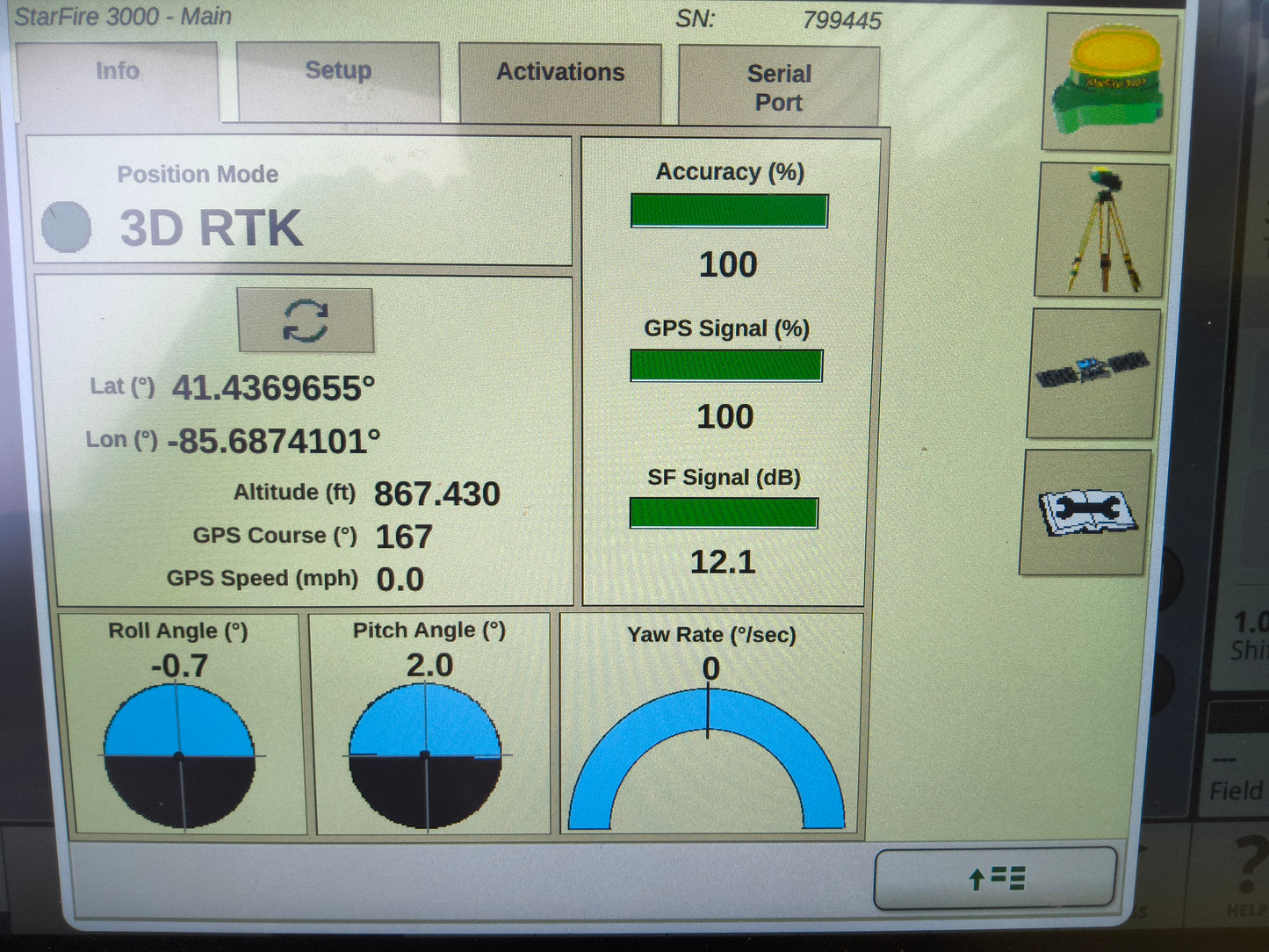 John Deere StarFire™ 3000 GPS Receiver