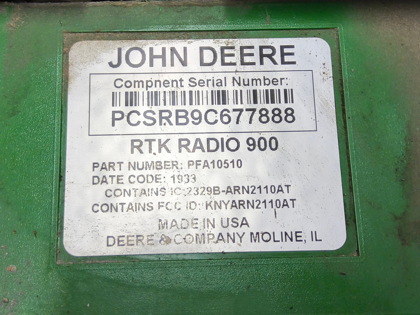 John Deere RTK Radio 900