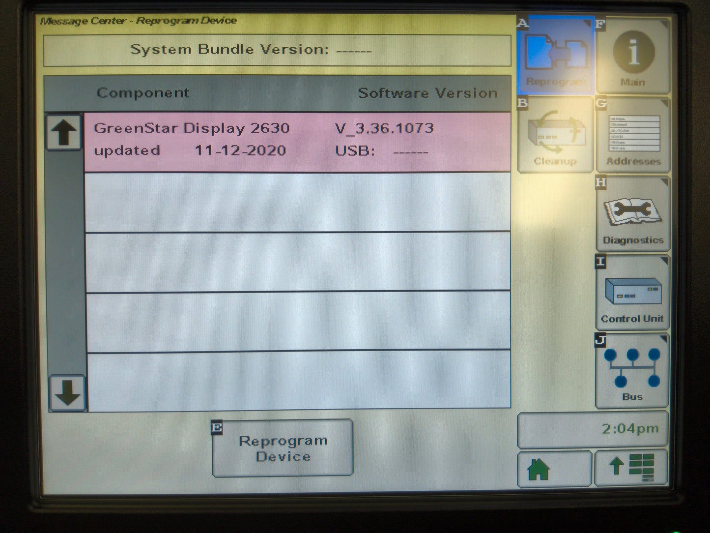 John Deere GreenStar™ GS3 2630 Display