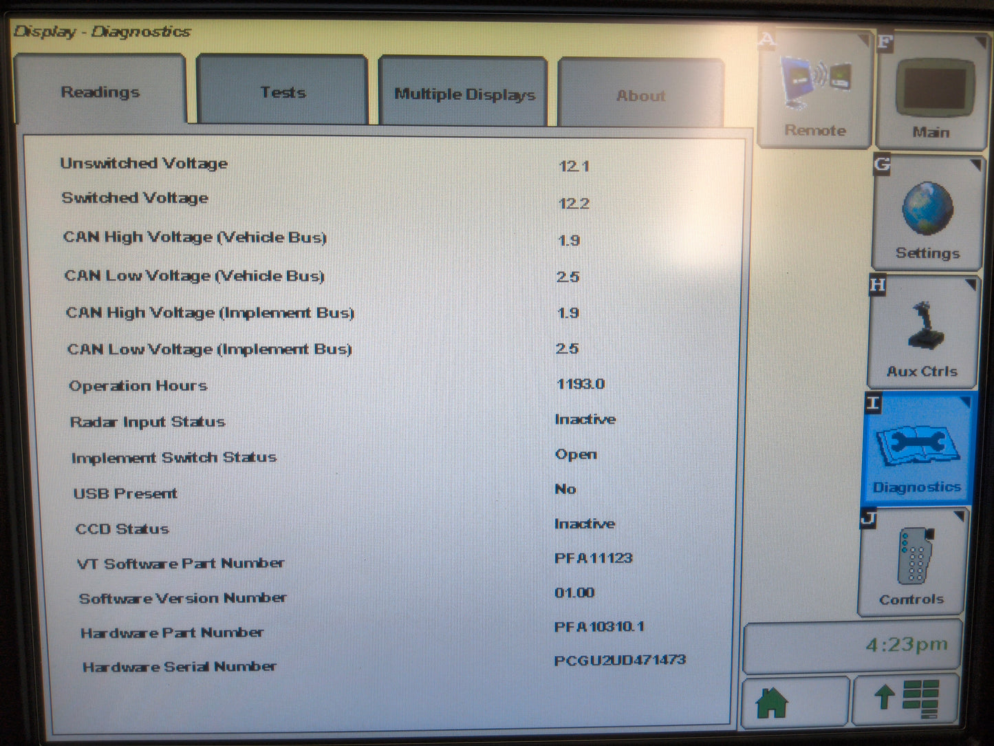 John Deere GreenStar™ GS3 2630 Display