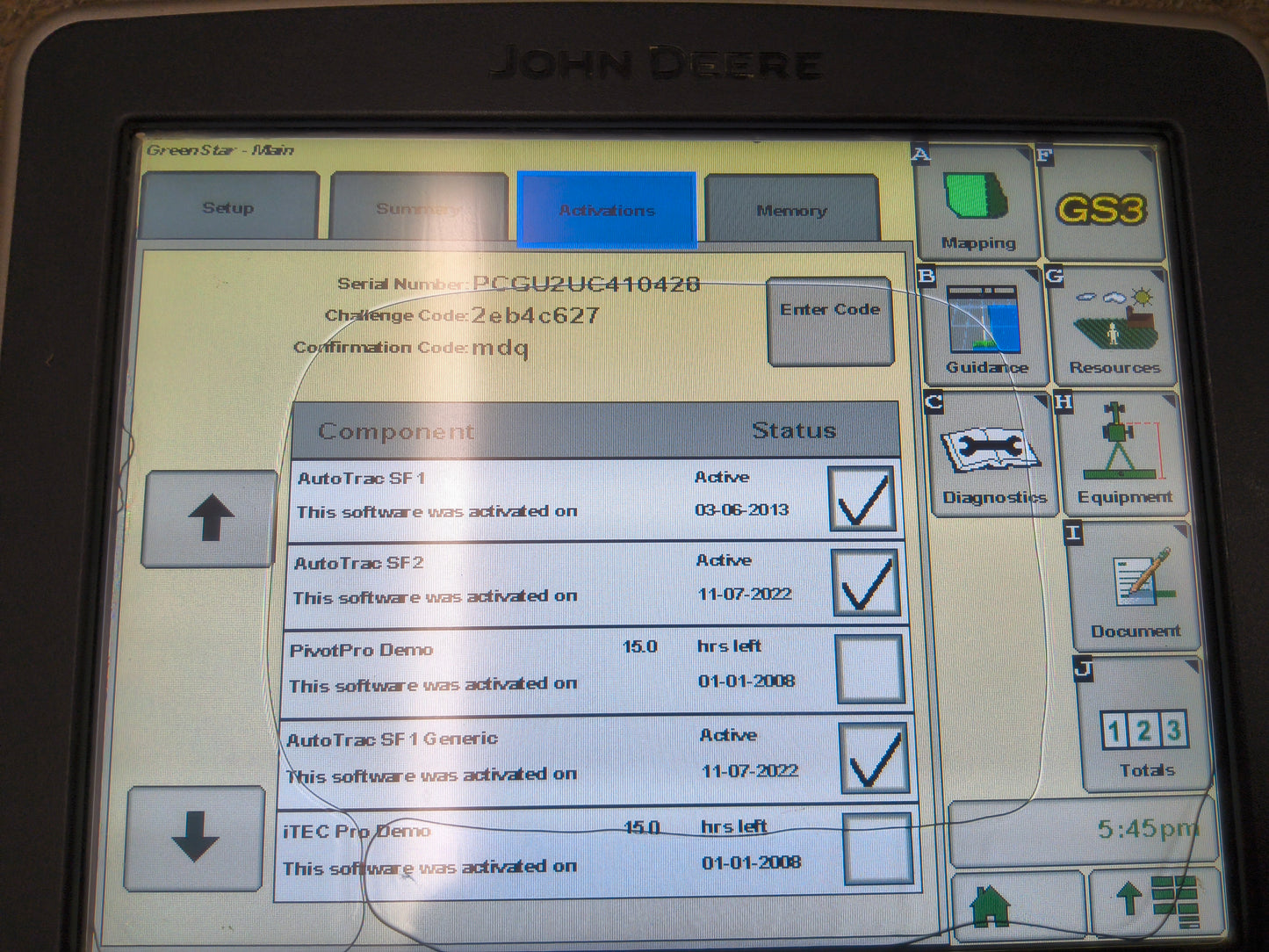 John Deere GreenStar™ GS3 2630 Display