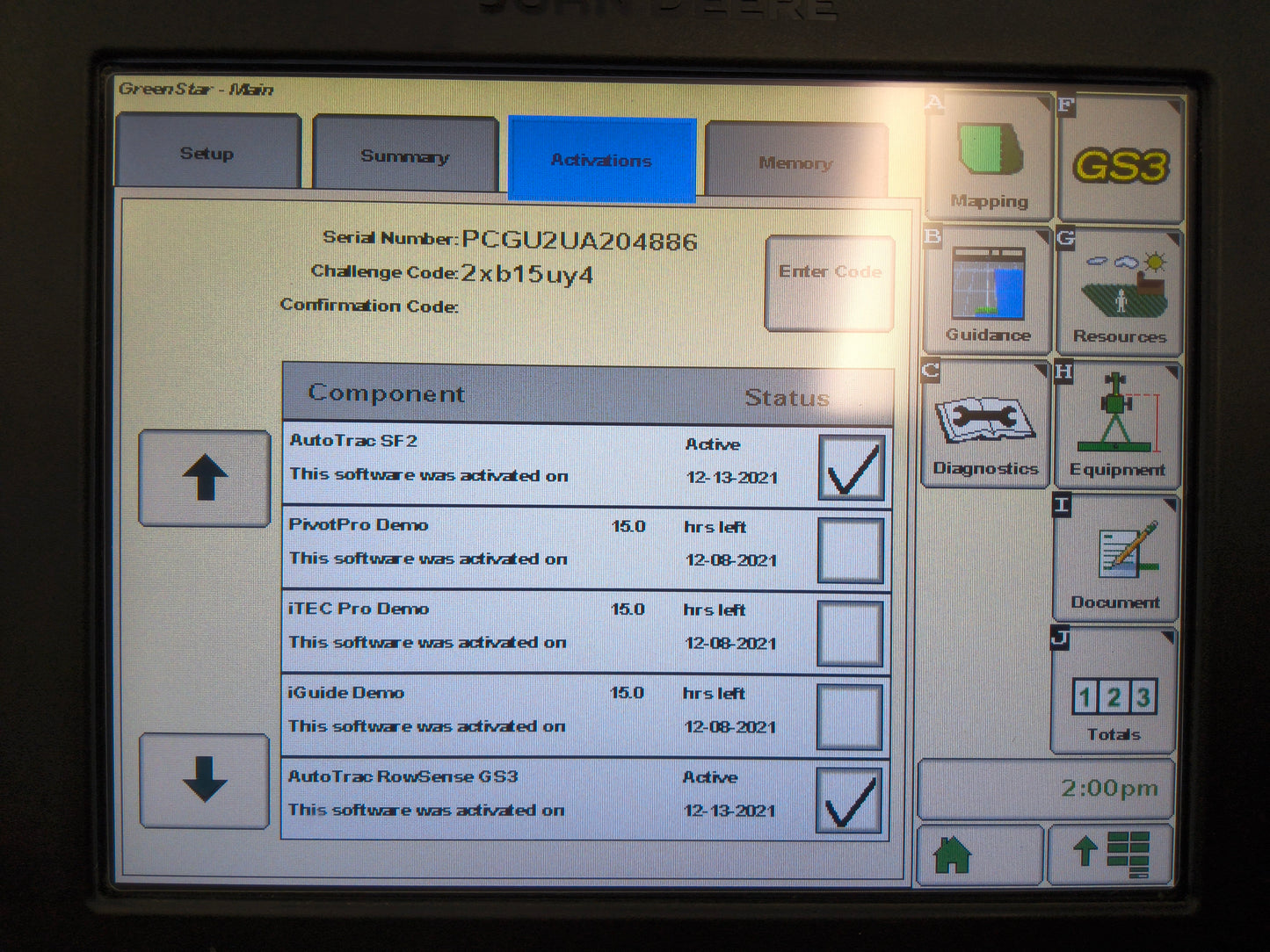 John Deere GreenStar™ GS3 2630 Display
