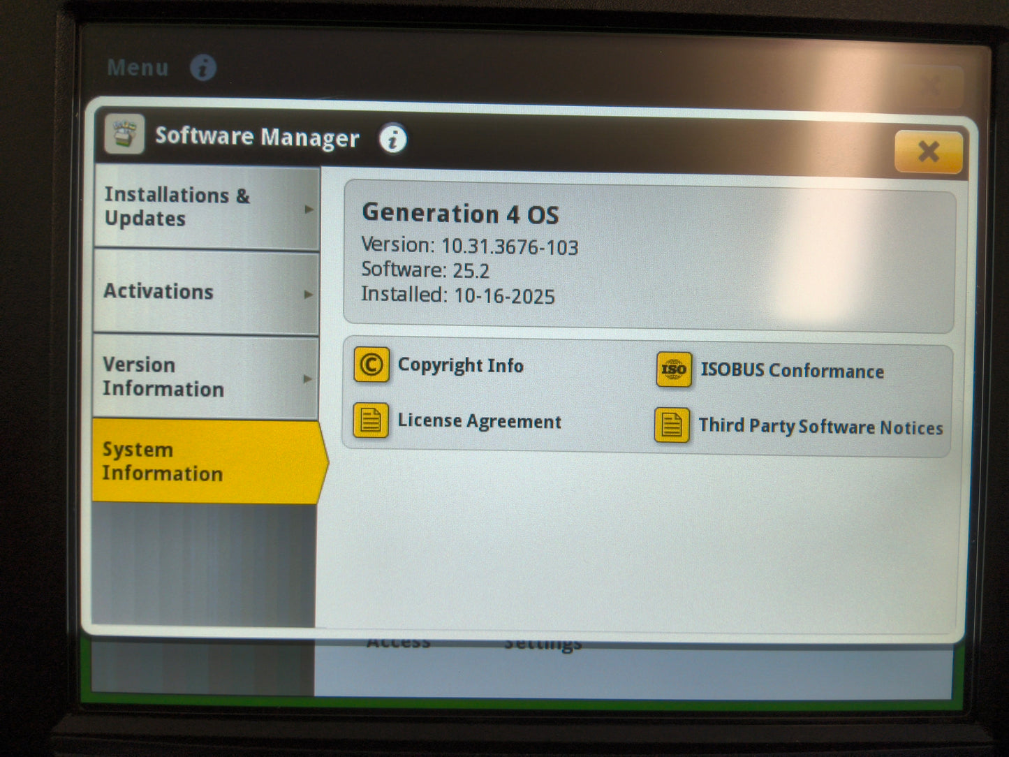 John Deere Gen 4 4640 Display