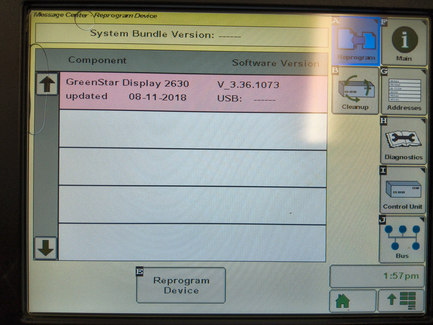 John Deere GreenStar™ GS3 2630 Display