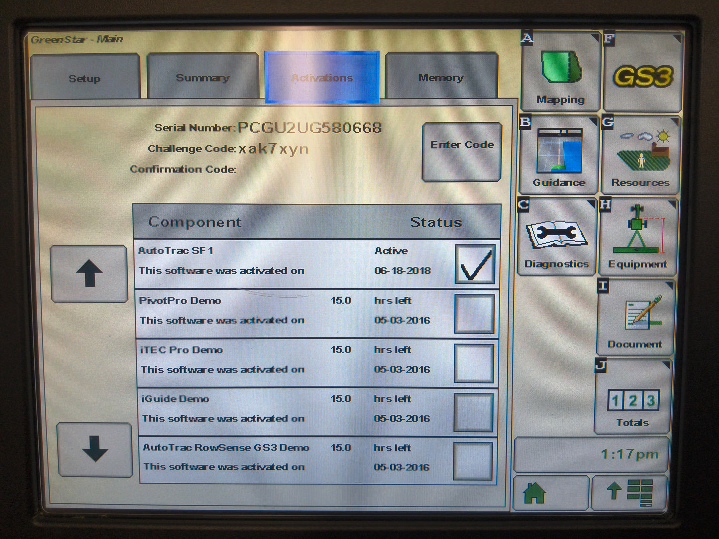 John Deere GreenStar™ GS3 2630 Display