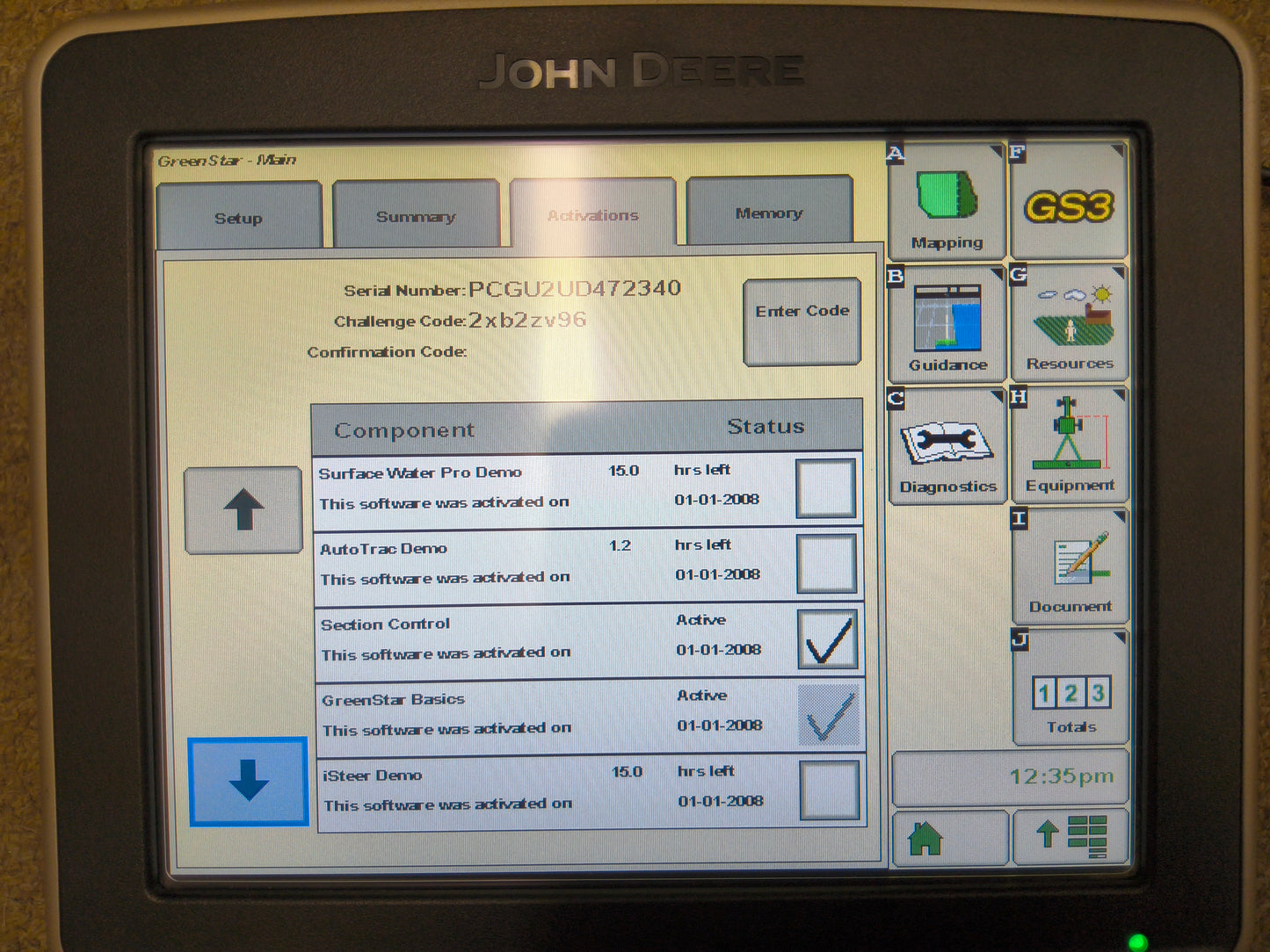John Deere GreenStar™ GS3 2630 Display