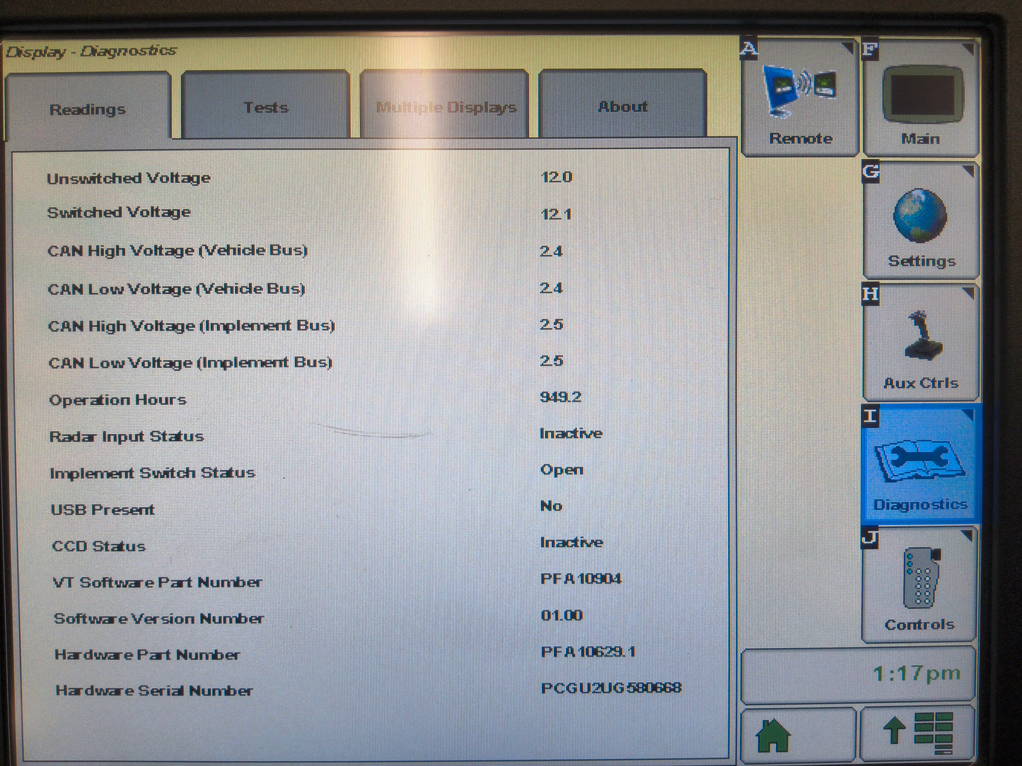 John Deere GreenStar™ GS3 2630 Display
