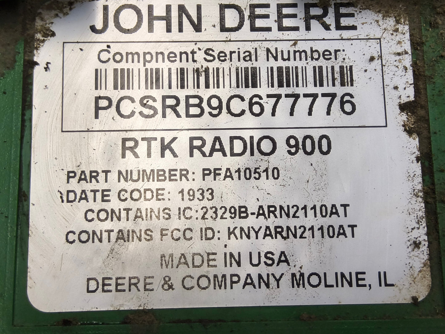 John Deere RTK Radio 900