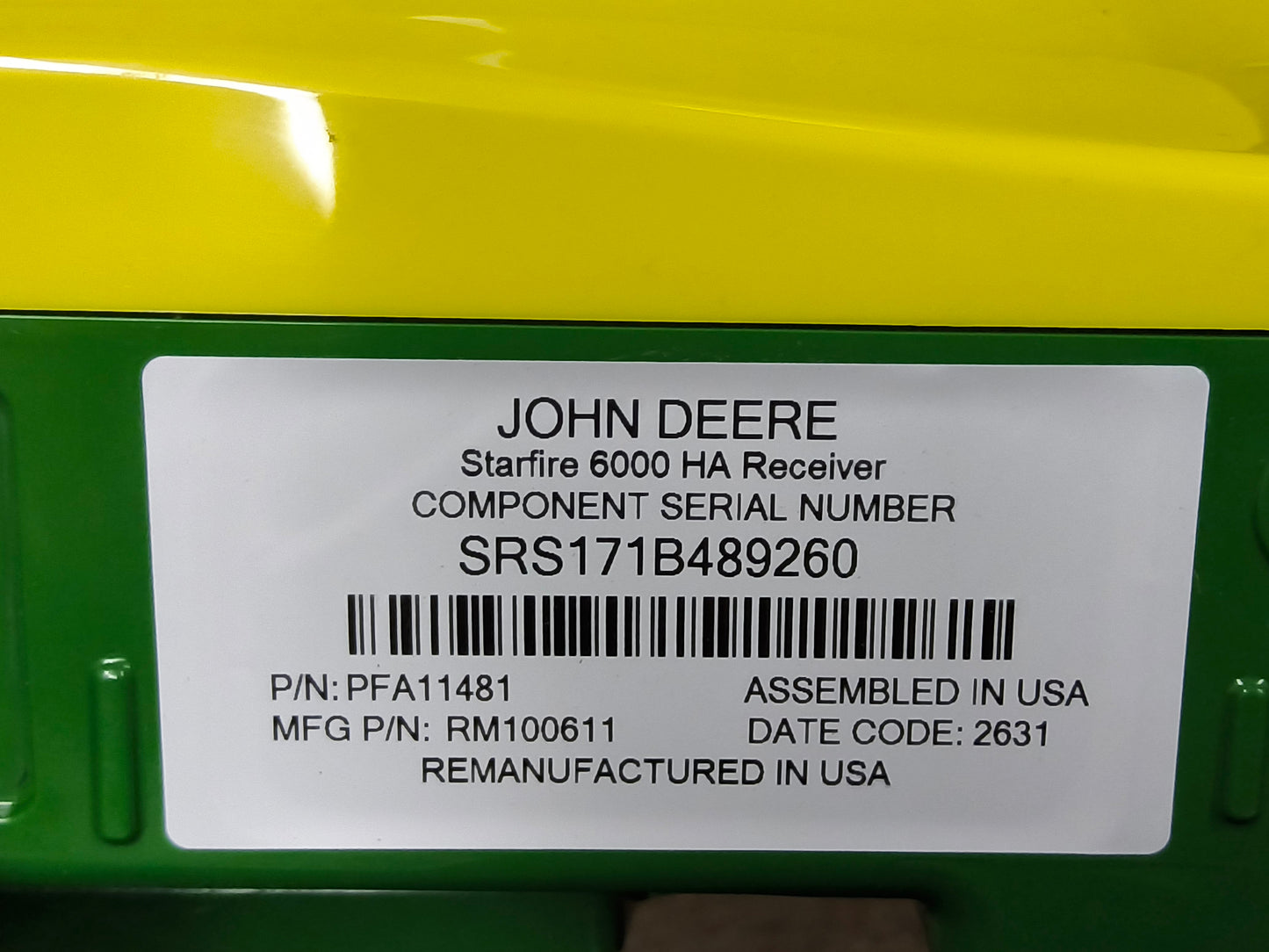 John Deere StarFire™ 6000 GPS Receiver