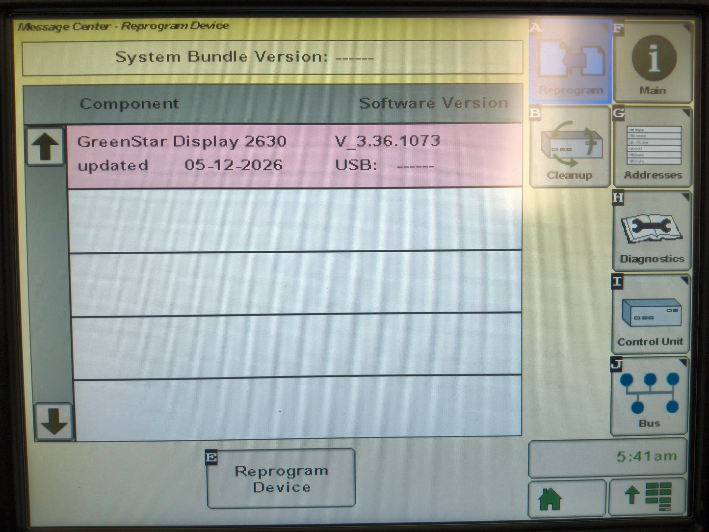 John Deere GreenStar™ GS3 2630 Display